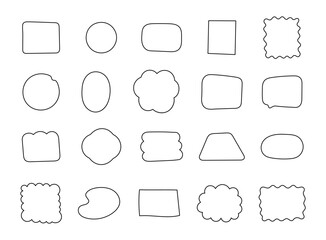 Doodle frame simple regular outline set showing different geometric shapes with perfect for your decoration, handmade artwork, sketching and creative design projects