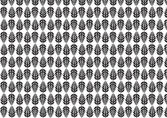 Black Leaf Pattern Seamless Botanical Background Design