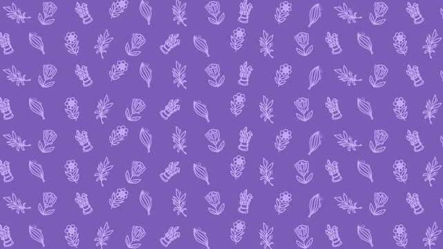 Sketches of leaves crowns and designs on purple versatile for stationery, invitations, logo design, and botanical themed projects.
