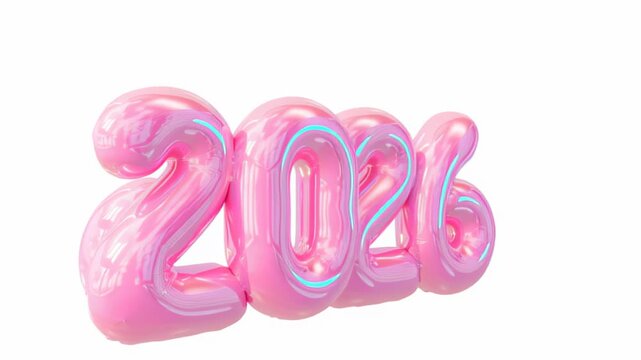 Pink balloon numbers representing 2026 for new year celebrations