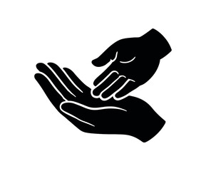 tender touch baby hand icon flat black solid vector illustration isolated on white background