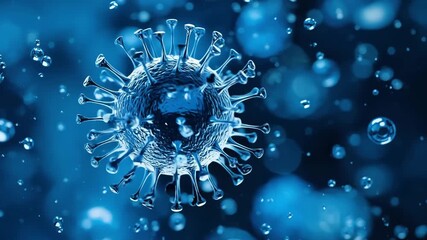 Microscopic view of a virus particle, illustrating disease, infection, and medical research - Powered by Adobe
