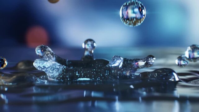 This piece showcases the interplay between augmented human capabilities and neural link technology through captivating water movements that highlight innovation and creativity