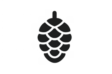 Hop cone icon symbolizing ingredients for beer brewing, ale, lager, and craft beverage production on a transparent background