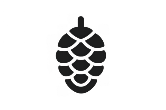 Hop cone icon symbolizing ingredients for beer brewing, ale, lager, and craft beverage production on a transparent background