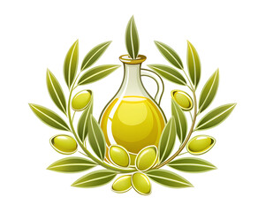 olive branch with olives leaf, vector, green, oil, natural, flora, beauty, branch, food, icon, leaves, olive, plant, flower, illustration, nature, tree, floral, design, eco, spring, 