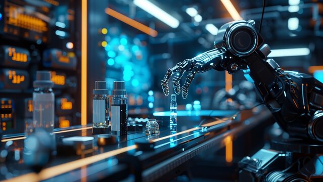 Robot working in a factory