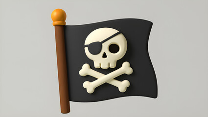Pirate Flag Icon A Bold and Playful Design for Adventure and Exploration- Suitable for Web, Apps, and More, Generative AI