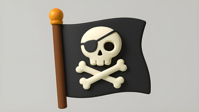 Pirate Flag Icon A Bold and Playful Design for Adventure and Exploration- Suitable for Web, Apps, and More, Generative AI