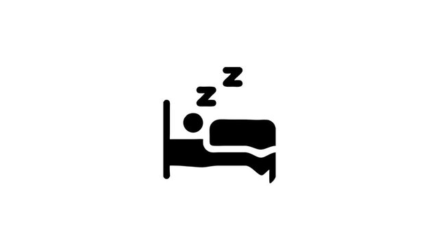 Sleeping person icon animation loop with zzz