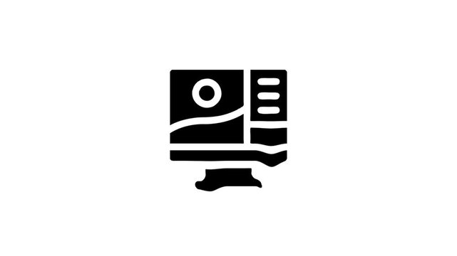 Meltdown effect animation on computer screen graphic symbol
