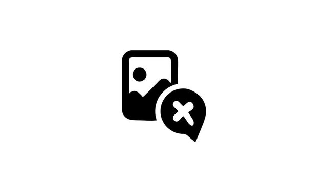 Illustration of image deletion process on isolated white background