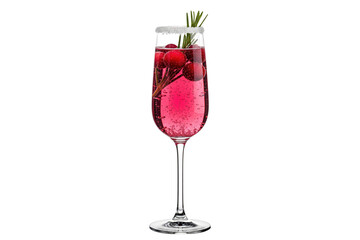 festive cranberry champagne like a cranberry mimosa or poinsettia