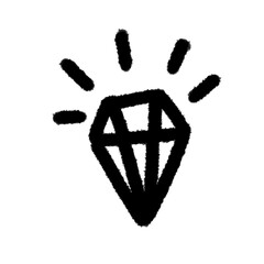 diamond jewel png outline cute cartoon handwrite design art clipart childs cute cartoon line doodle element