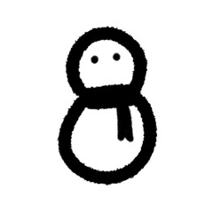 snowman png outline cute cartoon handwrite design art clipart childs cute cartoon line doodle element