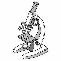 Microscope isolated on for scientific research and analysis