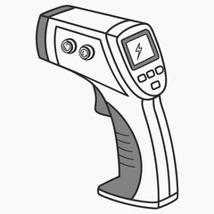 Illustration of a noncontact thermometer isolated on