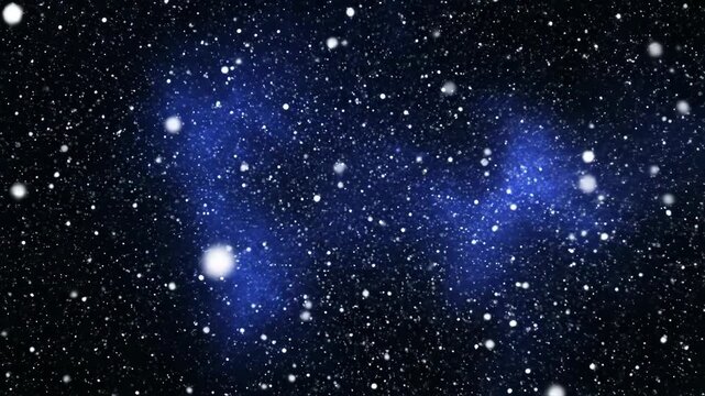 Cosmic night sky displaying nebulae and stars across vast universe