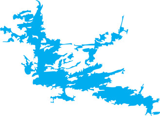 Obraz premium Rainy Lake Map Shape Vector in Minnesota-Ontario, North America