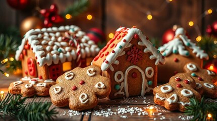 christmas cookies and christmas tree