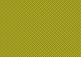 Geometric Floral Seamless Pattern in Yellow and Black