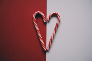 Candy cane heart christmas holiday love valentine's day background wallpaper