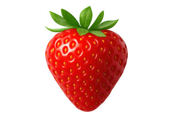 Ripe red strawberry with green cap, fresh summer berry fruit, healthy eating and healthy dessert ingredient