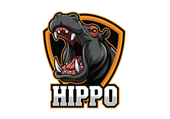 Ferocious hippo gaming logo for esports teams - Gaming logo - Gaming Mascot - esport mascot vector illustration