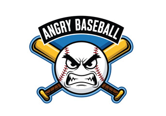 Angry baseball mascot logo design game emblem - Gaming logo - Gaming Mascot - esport mascot vector illustration