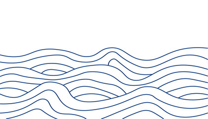 Abstract blue and white wavy line pattern background