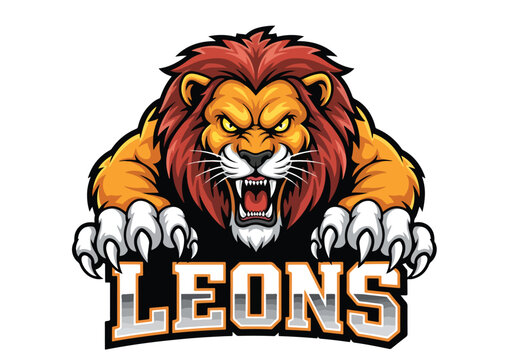 Fierce leons gaming logo mascot fierce lion head design - Gaming logo - Gaming Mascot - esport mascot vector illustration