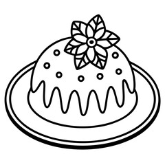 Christmas pudding with flower