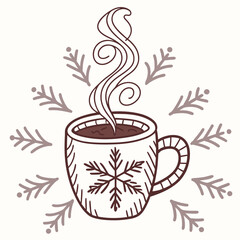 Cozy winter beverage a steaming mug of hot chocolate