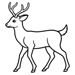 Fototapeta premium Illustration of a deer with antlers
