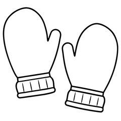 Pair of mittens with simple design