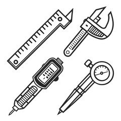 Set of calipers isolated on for measuring dimensions
