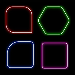 Neon Glowing Geometric Shapes Collection