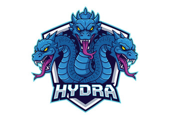 Mythical hydra gaming logo design fierce creature - Gaming logo - Gaming Mascot - esport mascot vector illustration