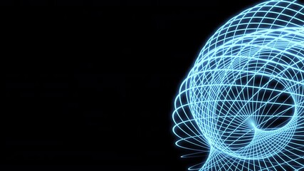 3D Streamline Spirograph Blue VJ Loop 02 Animation Background 