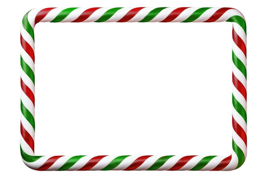 festive christmas candy cane frame