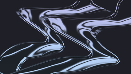 Fluid chrome ripples abstract background with reflective metallic waves design