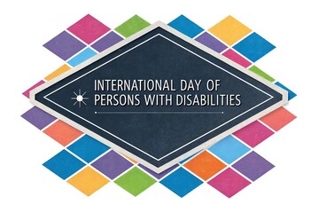 Celebrating International Day of Persons with Disabilities with colorful mosaic pattern