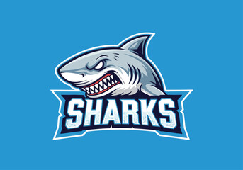 Fierce shark gaming logo for your team - Gaming logo - Gaming Mascot - esport mascot vector illustration