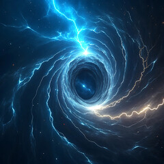 Abstract lightning vortex energy tunnel space background