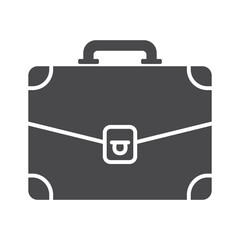 Flat Vector office Briefcase, Handle Business Bag, isolated white background 