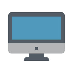 Flat Vector Computer Monitor Display Screen Device Technology Digital Desktop isolated white background