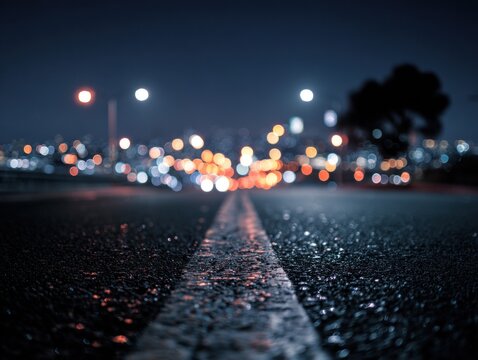 Photography late at night city light spots minimalist style. For cityscape, night, urban, lights, minimalist, photography, contemporary content.