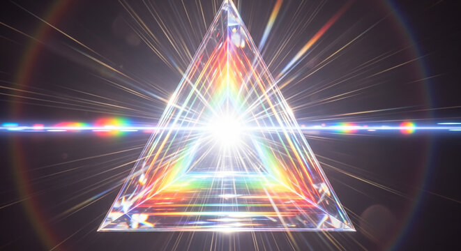Bright light spectrum beaming through a crystal prism