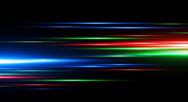 Colorful light streaks creating abstract speed motion background