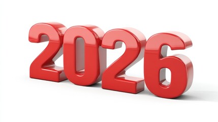 Bold red numbers represent the year 2026, ideal for future planning, events, or promotional materials, Great for projects related to time, progress, or upcoming celebrations,